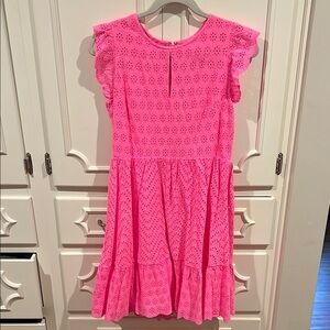Vineyard Vines Pink Ruffled Tiered Sundress